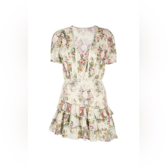 New! Love Shack Fancy Keelin Floral Lace Mini Dress in Shining Gemstone 🌺 Small - Picture 7 of 16